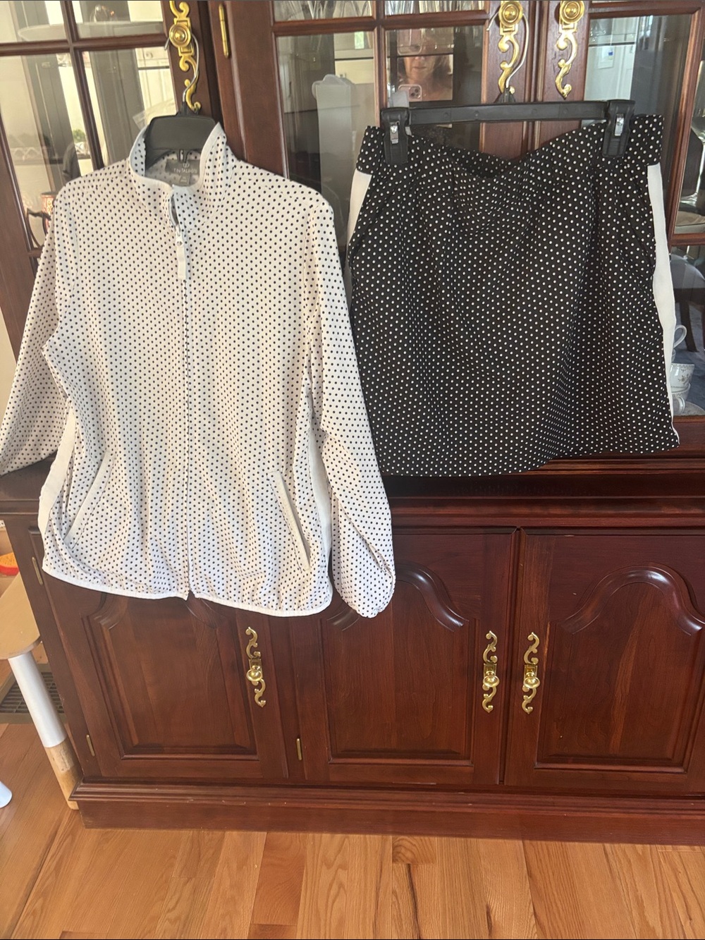 T by Talbots White Polka Dot jacket and skort